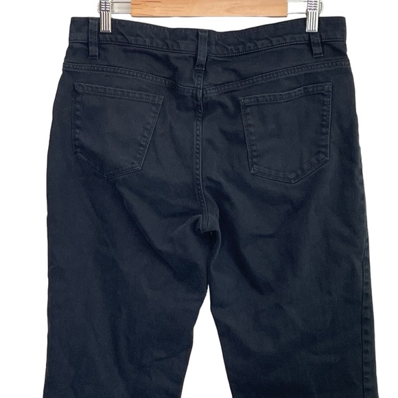 Talbots Black Denim Straight Capris Jeans Size 10 Minimalist Casual Stretch - Picture 4 of 8